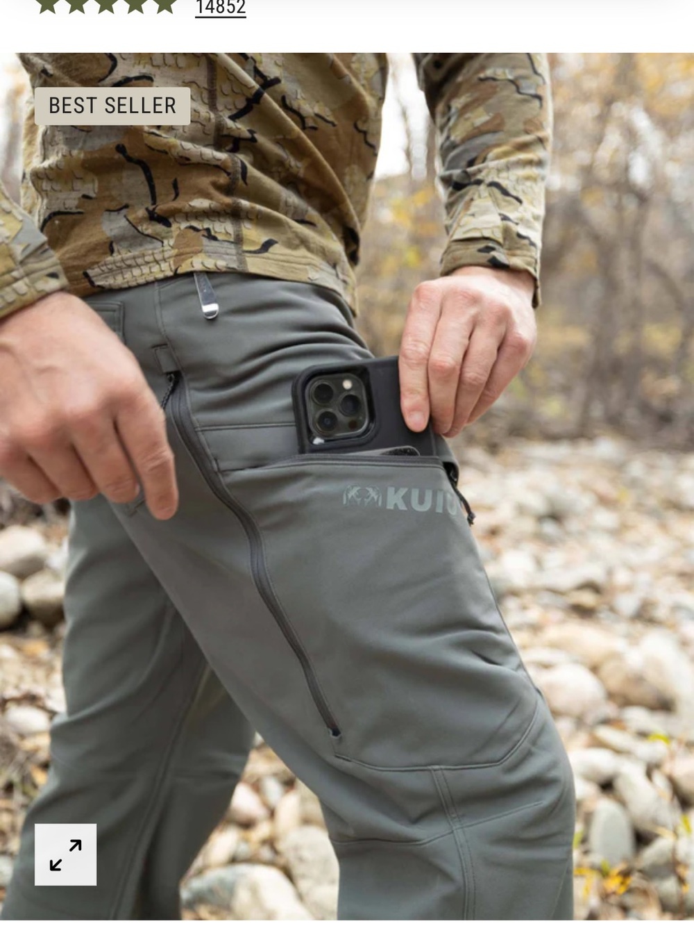 KUIU Men's attack pants Cargo 38 color stone - Picture 5 of 9
